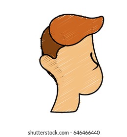 nice man face with haistyle