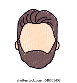 nice man face with haistyle and beard