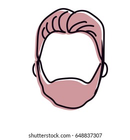 nice man face with haistyle and beard