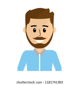 nice man with mustache design and hairstyle