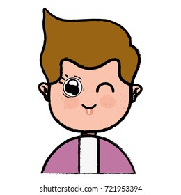 nice man with shirt and hairstyle design