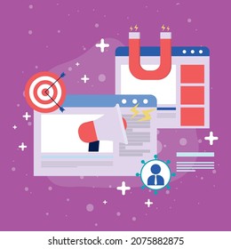 bonito diseño de marketing con artículos