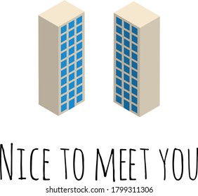 Nice to meet you 3D isometric icon. For illustration, advertising, print, web, poster, icon, pictogram, packaging, gift card, game, infographic