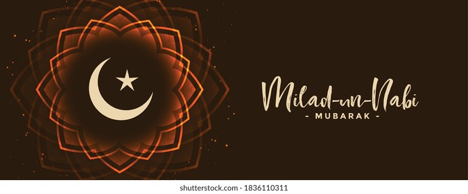 nice milad un nabi moon and star banner design