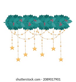 nice mistletoe branch with stars