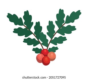 bonito diseño mistletoe con bayas