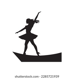 Nice model girl silhouette vector art.