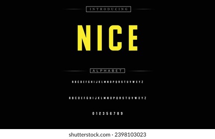 Nice Modern Bold Font. Sans Serif Font. Regular Italic Uppercase Lowercase Typography urban style alphabet fonts for fashion, sport, technology, digital, movie, logo design, vector