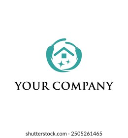 nice and modern cleaning logo concept