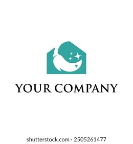 nice and modern cleaning logo concept