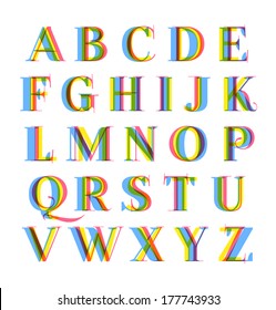 Nice modern colorful alphabet set