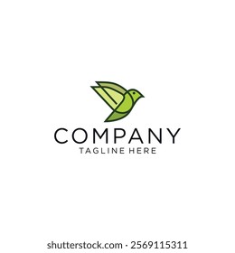 A nice and modern green bird logo design