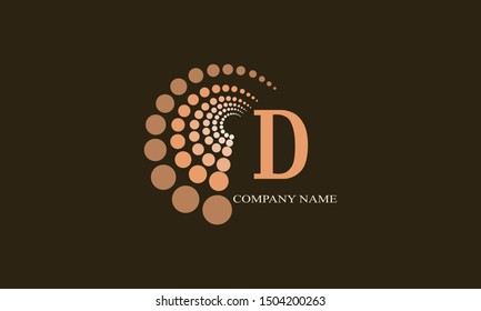 Nice monogram design for letter D. The emblem fits well with the business style logo and brand of the company. Vector illustration