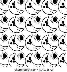 nice moon and sun with stars design background