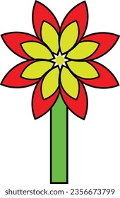 Nice multi color flower vector design