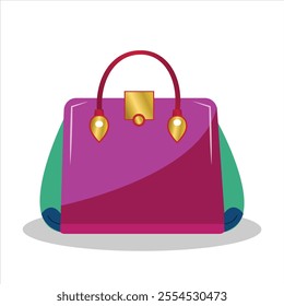 Nice Multicolor Ladies Bag With White Background