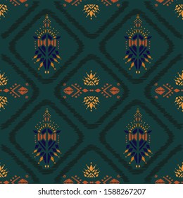 Nice nativ hand-drawn ikat background - Ethnic folk pattern. Beautiful background