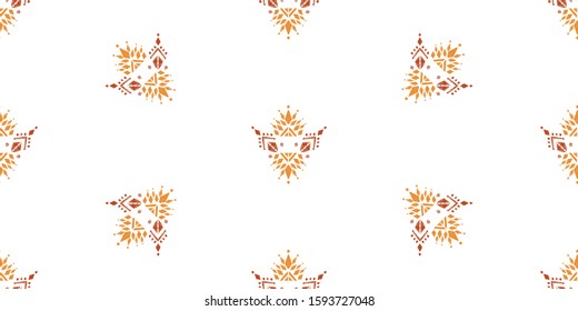 Nice nativ hand-drawn ikat background - Ethnic folk seamless pattern.