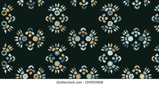 Nice native hand-drawn ikat geometric background - Ethnic folk pattern. Tribal embroidery background
