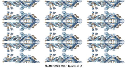 Bonito fondo geométrico ikat hecho a mano - Patrón étnico folk. Fondo tribal de bordado