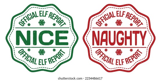 Nice and naughty grunge rubber stamps on white background, vector illustration