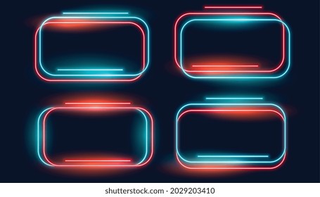 nice neon shiny frames set of four