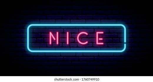 Bonita señal de neón. Señalización luminosa. Cartel del vector.
