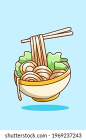 A nice noodle cartoon vector illustration