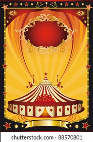 Nice orange and black circus poster. a background on circus theme for you