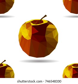 nice orange brown red polygonal vector apple seamless pattern