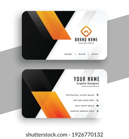 nice orange business card in geometric style