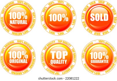 Nice orange buttons with text inside
