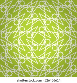 Nice ornamental seamless pattern background in liner style. Modern tracery. Entangled puzzle repeatable backdrop. Vivid, symmetric design for banner, game, fabric or other purpose.