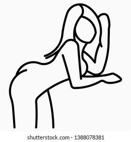 Nice Outline Beautiful girl vector icon