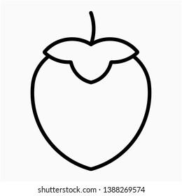 Nice Outline Persimmon vector icon