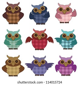 nice owls on white background