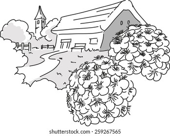 Nice parsonage with an old church.