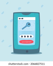 nice password poster with smartphone
