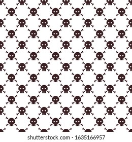 Nice pattern of a black skull. Funny image. Modular design. Editable vector.