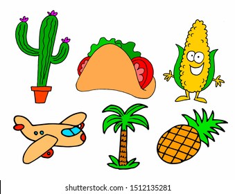 A nice pattern with images about Mexico