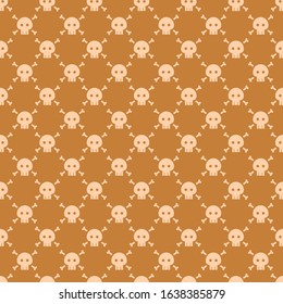 Nice pattern of a pink skull. Funny image. Modular design. Editable vector.