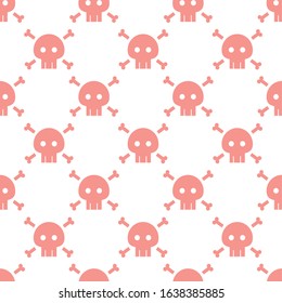 Nice pattern of a pink skull. Funny image. Modular design. Editable vector.