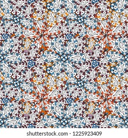 Nice pattern for wrapping paper vector. Seamless pattern Sketch cute background. Doodles white, black and blue on colors.