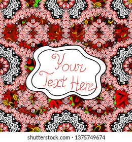 Nice pattern for wrapping paper vector. Seamless pattern Sketch cute background. Doodles black, red and white on colors.