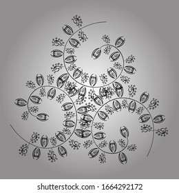 Nice pattern for wrapping paper vector. Seamless pattern Sketch cute background. Doodles gray, white and black on colors.