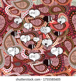 Nice pattern for wrapping paper vector. Seamless pattern Sketch cute background. Doodles neutral, gray and red on colors.