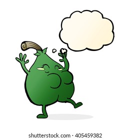 a nice pear cartoon with thought bubble