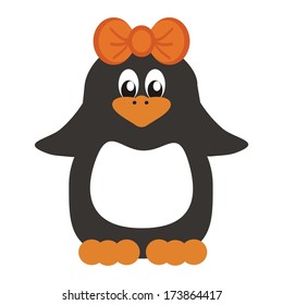 nice penguin on white background