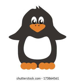 nice penguin on white background