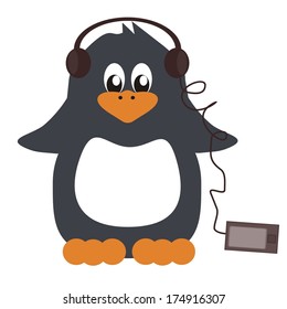 nice penguin on white background